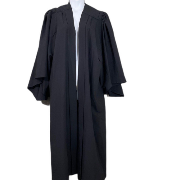 George H Lilley Graduation Choir Regalia robe sz. 56/2XL Black Gown open front - Picture 1 of 12